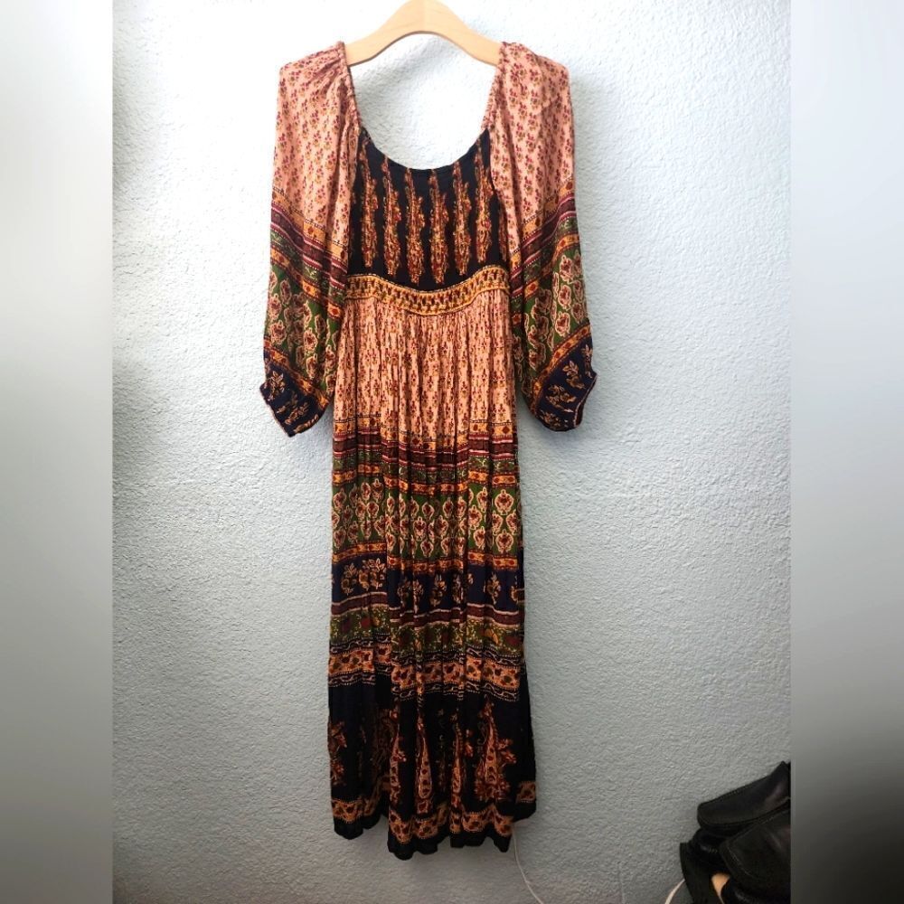 Attic Salt midi/maxi dress bohemian balloon sleeves new with tags
